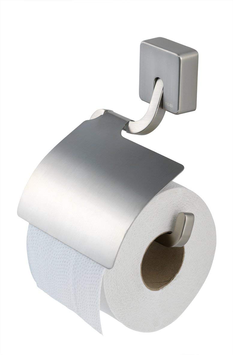 Tiger Impuls Toilettenpapierhalter mit Deckel, Edelstahl gebürstet mit Deckel Gebürstet, mit Deckel