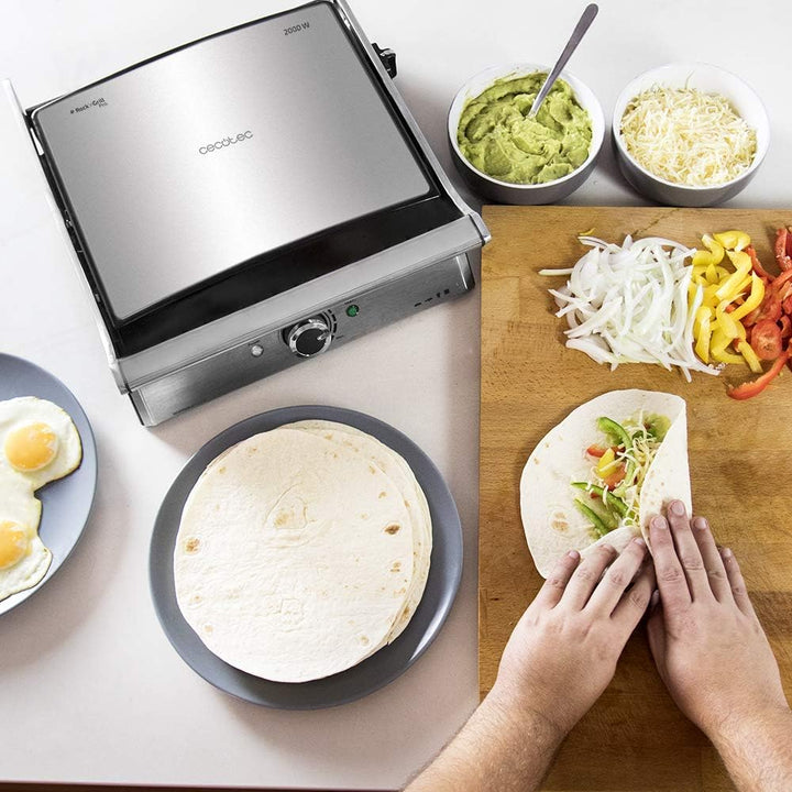 Cecotec Elektrogrill Rock'n Grill Pro - Grillplatte mit Rockstone-Beschichtung, Herausnehmbare und u