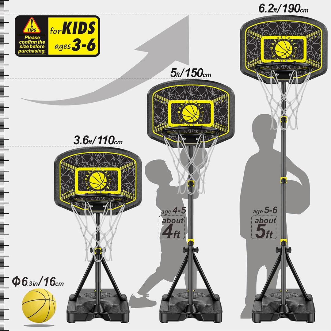 GILIKOKO Basketballkorb mit Ständer Basketballkorb Set 110-190 cm höhenverstellbares Outdoor und Ind