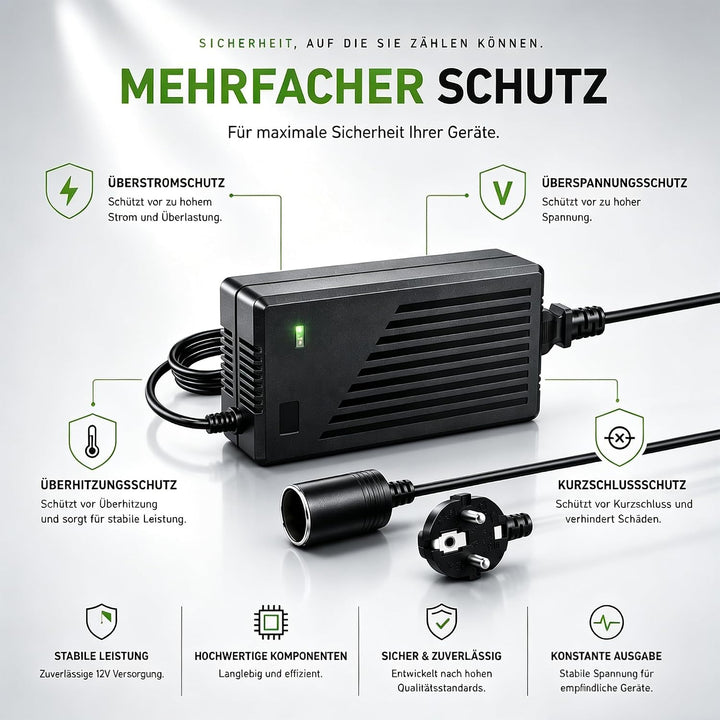 RGBER Spannungswandler 230V auf 12V, 230V auf 12V, Umwandler 230 auf 12 Volt, Gleichrichter 230V auf