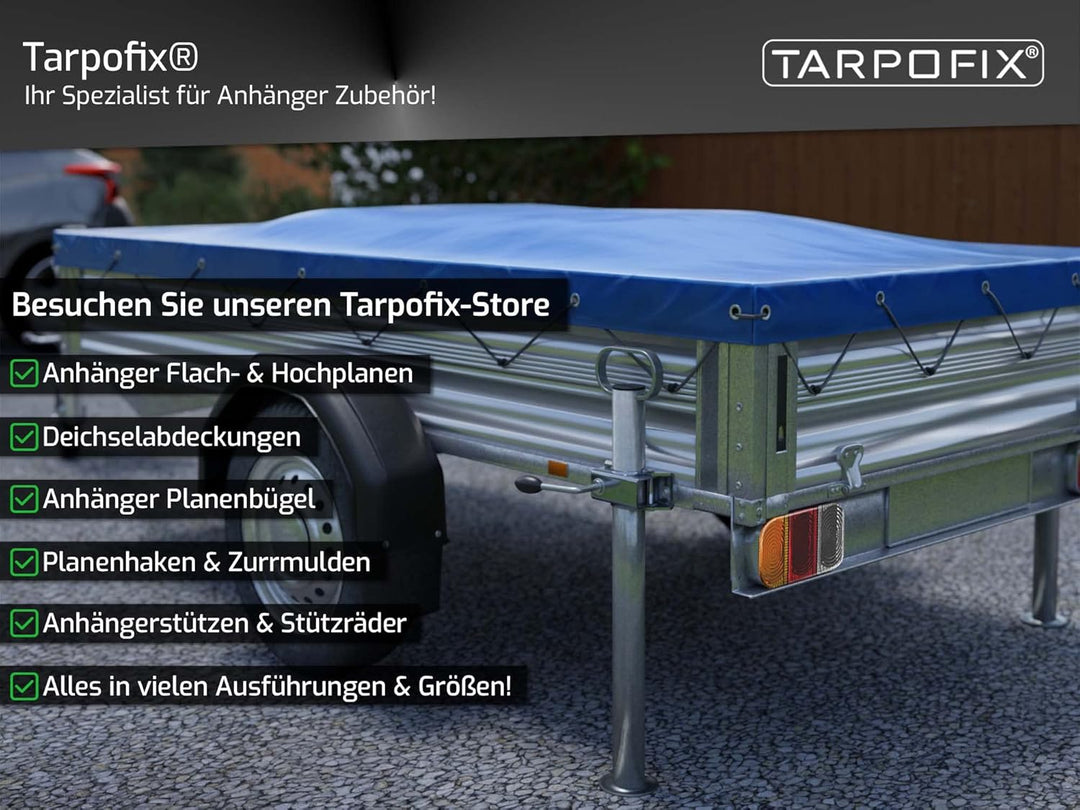 Tarpofix® Anhänger Stützen 600mm (300kg Stützlast) | Hänger Abstellstütze aus verzinktem Stahl | Str