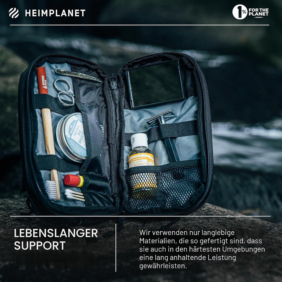 HEIMPLANET Original | HPT Carry Essentials - DOPP KIT Kulturtasche | Wasserfester Kulturbeutel aus r