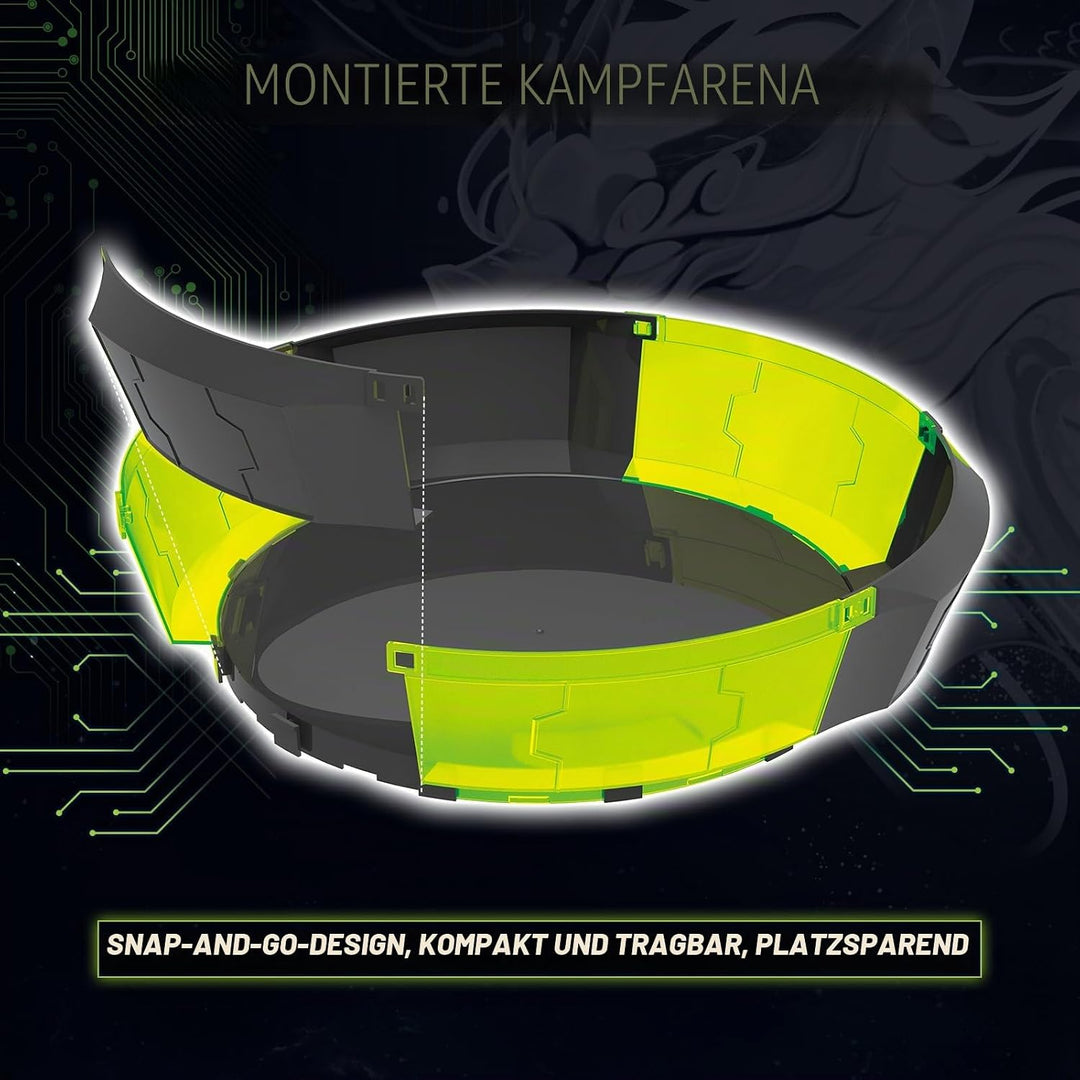 INFINITY NADO S7 Kreisel 2PCS mit Arena & 2 kreiselwerfer modularer, Metallkreisel Typ Verteidigung/