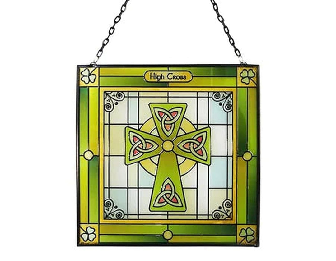 Royal Tara Sonnenfänger aus Buntglas Paneel Hausdekoration (Hohes Kreuz), Hohes Kreuz