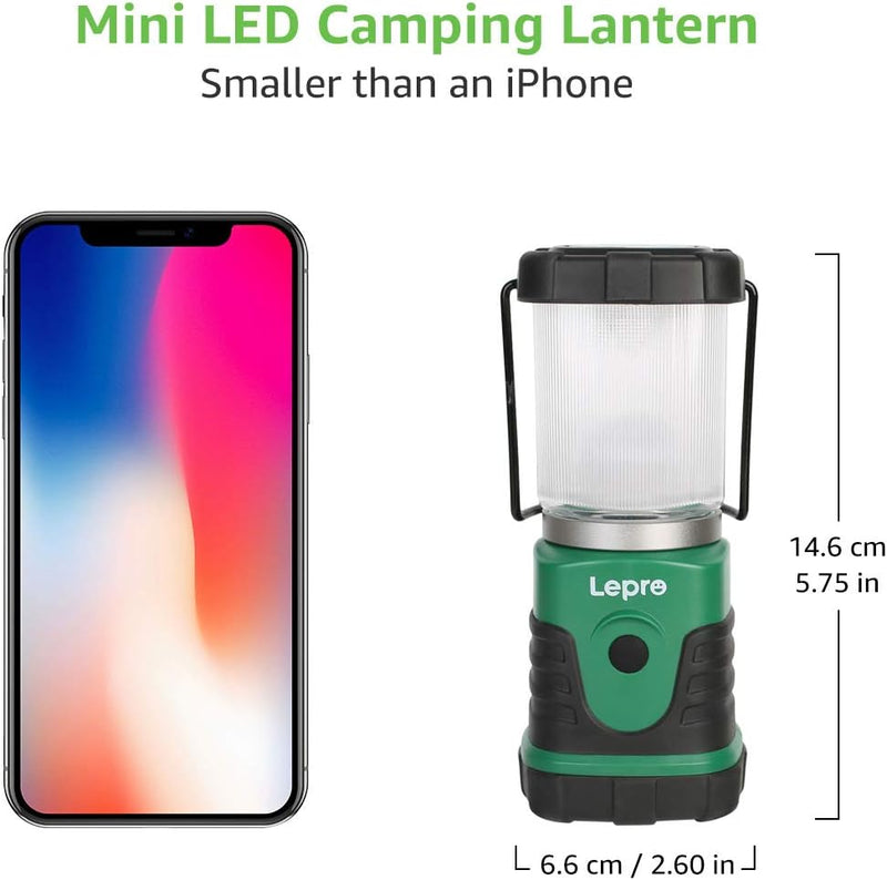 Lepro LED Campinglampe, Mini Camping Laterne, 350LM, 4 Lichtmodi, 3 AA Batterie batteriebetriebene S