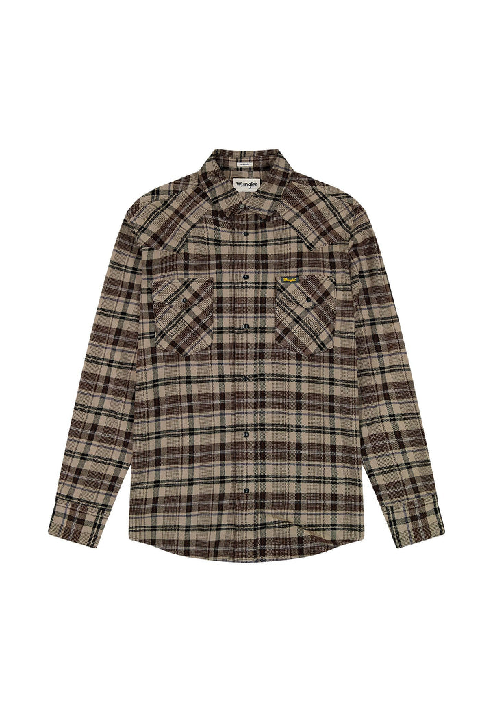 Wrangler Herren Western Shirt M Rich Black, M Rich Black