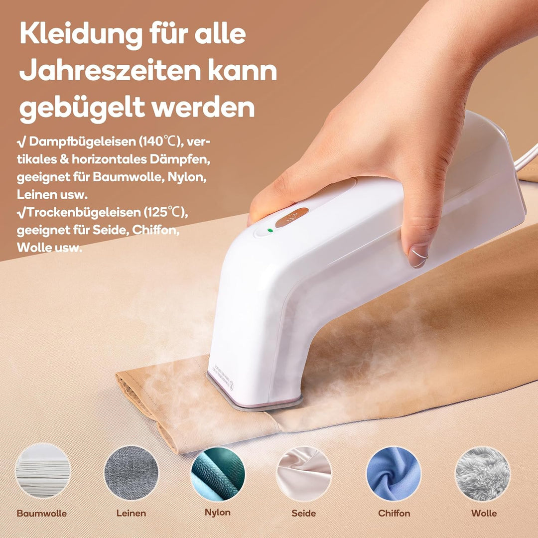 Newbealer Dampfglätter, Tragbarer Handbügeleisen für Kleidung, 170 ml Wassertank Dampfbürste, 15g/mi