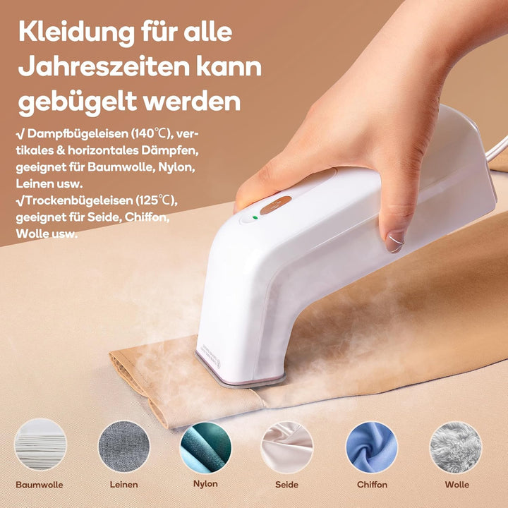 Newbealer Dampfglätter, Tragbarer Handbügeleisen für Kleidung, 170 ml Wassertank Dampfbürste, 15g/mi