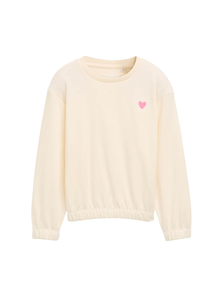 Tom Tailor Mädchen Kinder Cropped Sweatshirt mit Stickerei 92-98 10330 - Dove White, 92-98 10330 - D