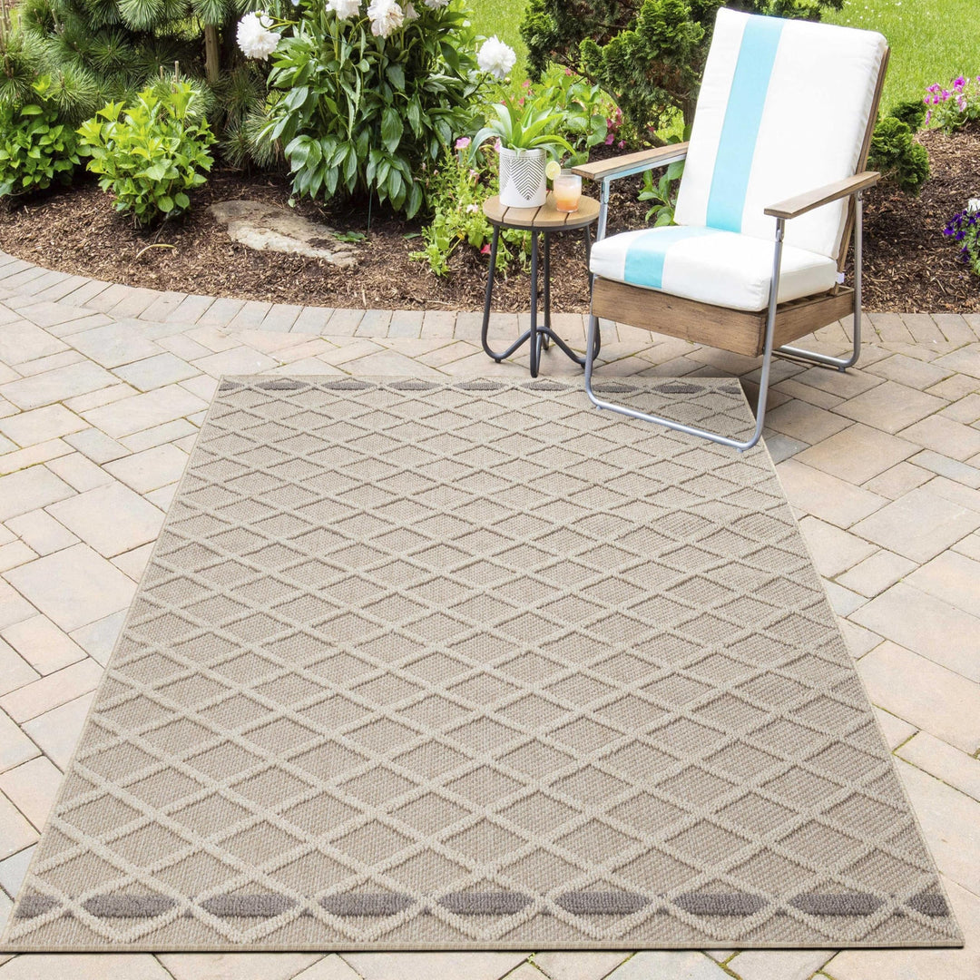 HomebyHome In&amp; Outdoor Teppich Wetterfest, Grau 80x150 cm Teppich Küche, Waschbarer Küchenläufer Fla