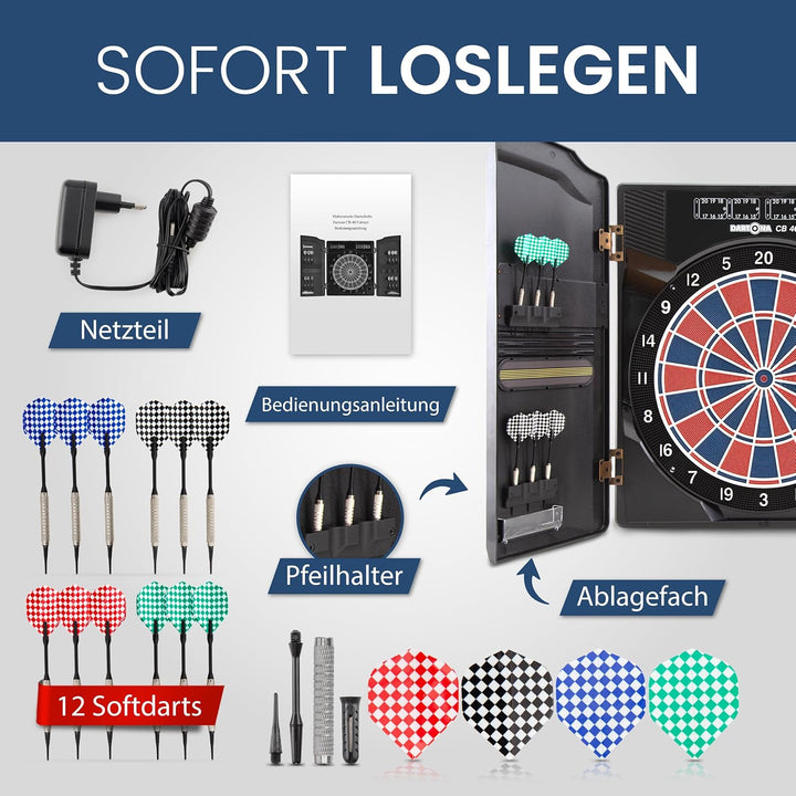 Dartona Elektronische Dartscheibe CB40 Cabinett - | Sieger Preis-Leistung bei Vergleich.org