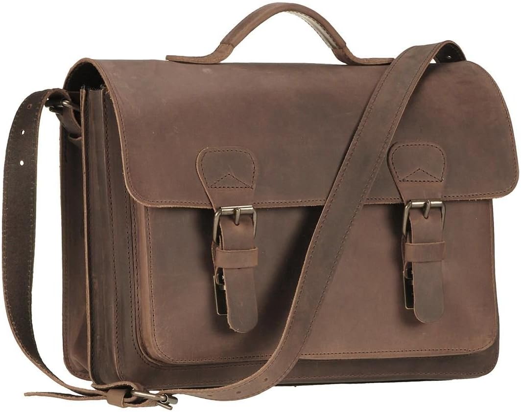 Ruitertassen Aktentasche Leder 38cm 2 Fächer Lehrertasche Schultasche Businesstasche Ranger Damen He