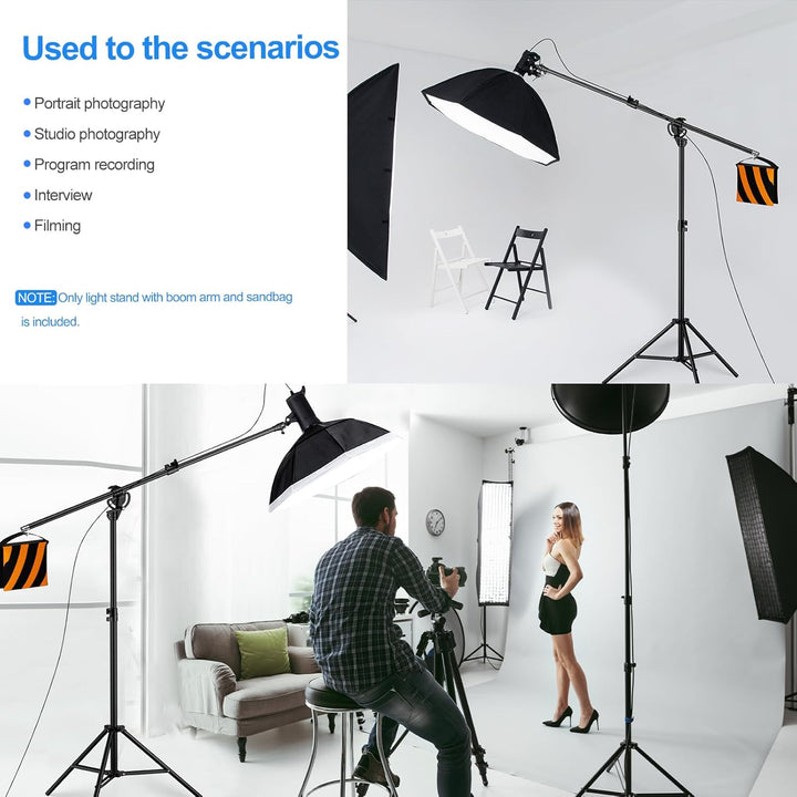 EMART Lichtstativ 400cm, Luftgepolstertes Aluminium Lampenstativ Licht Stativ, Verstellbares Stativ