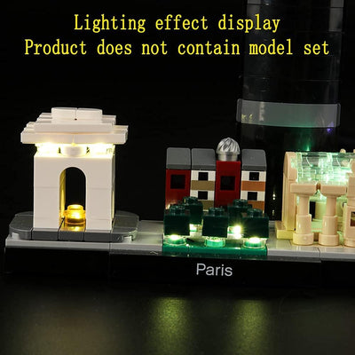 GEAMENT LED Licht-Set für (Architecture Paris mit Eiffelturm) Bausteine Set - Kompatibel mit Lego 21