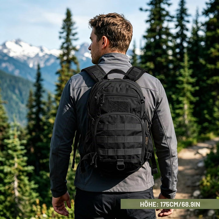Mardingtop 15L Rucksack Herren Fahrradrucksack mit Helmnetz Wanderrucksack Klein Militär Backpack mi