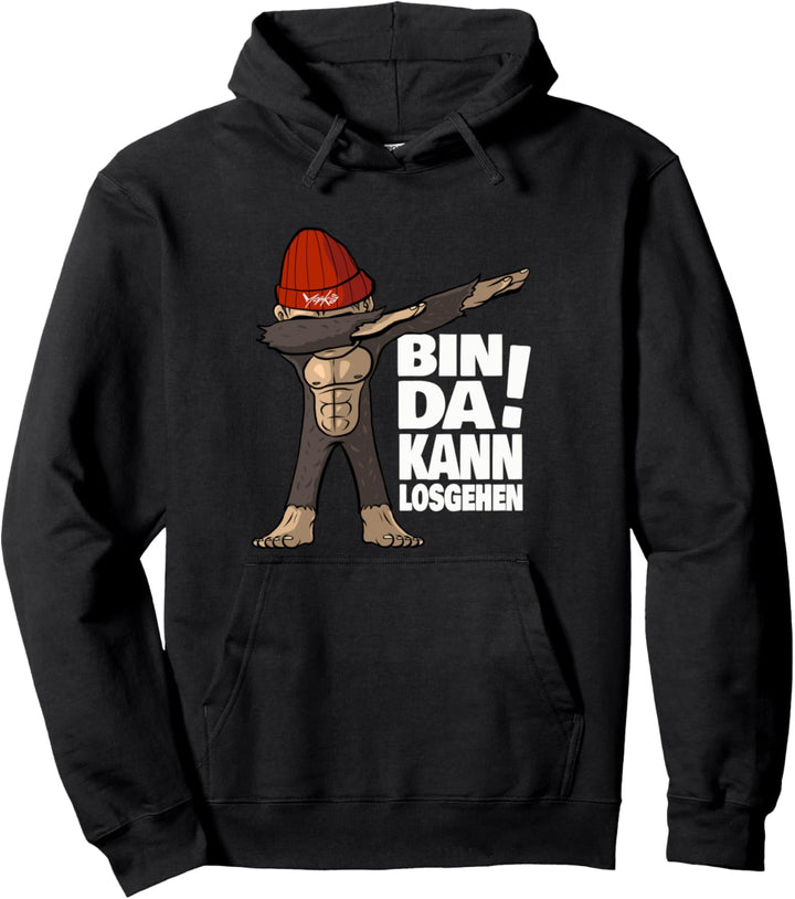 monkä Lustiger Dabbing Affe - Bin da kann losgehen Pullover Hoodie