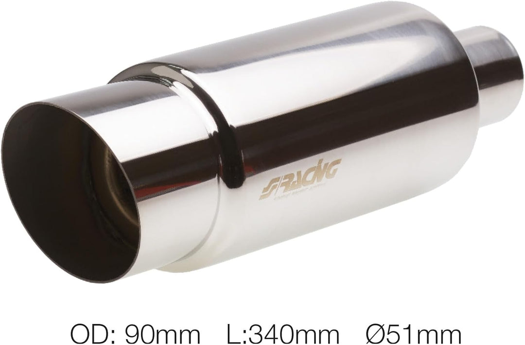 Simoni Racing ESR086 Exhaust Muffler Rounded, Inox