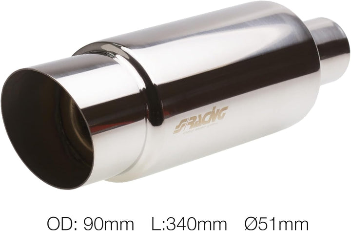 Simoni Racing ESR086 Exhaust Muffler Rounded, Inox
