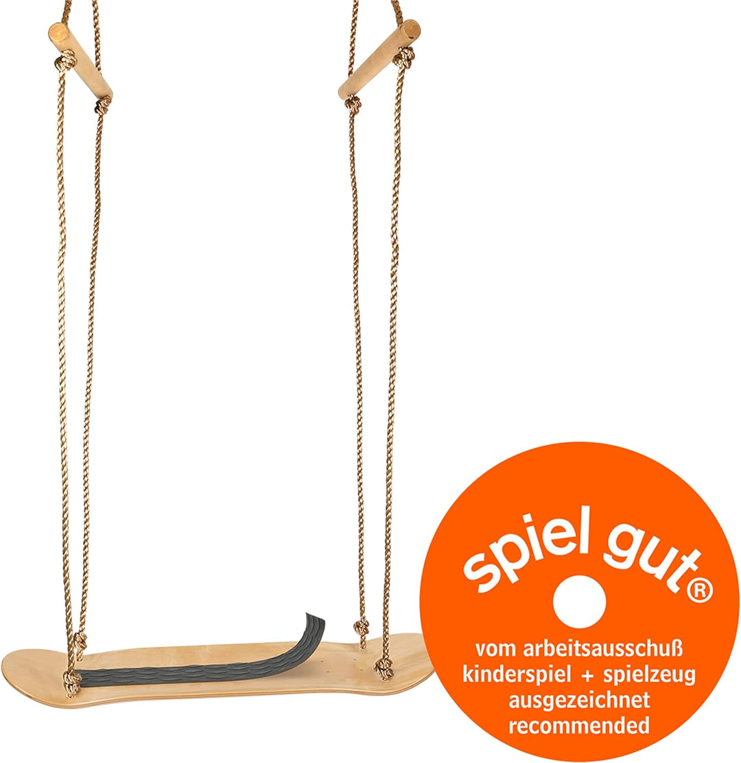 small foot Skateboard-Schaukel aus Holz, zum Schaukeln im Sitzen und Stehen, mit Handgriffen, ab 3 J