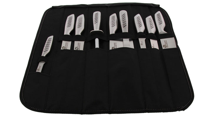 Pradel Excellence I7100 Küchenmessertasche, 9-teilig, Edelstahl klassisch