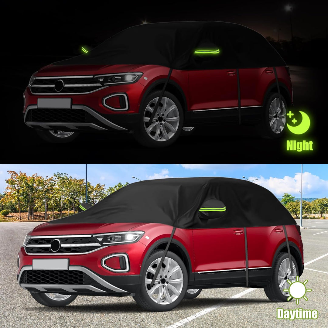 Universelle Halbgarage für SUV-Modell 361X150X54cm, Autoabdeckung Wasserdicht Ersatz für VW Tiguan S