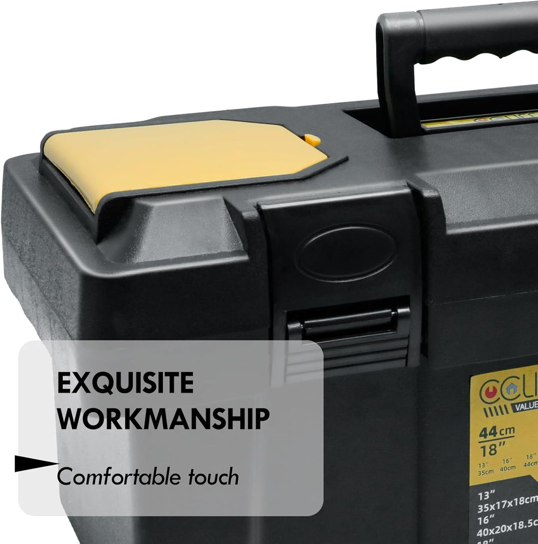 CCLIFE Werkzeugbox 18" Werkzeugkasten 44 x 22 x 20 cm Koffer mit 2 kleinen Aufbewahrungsboxen, Schne