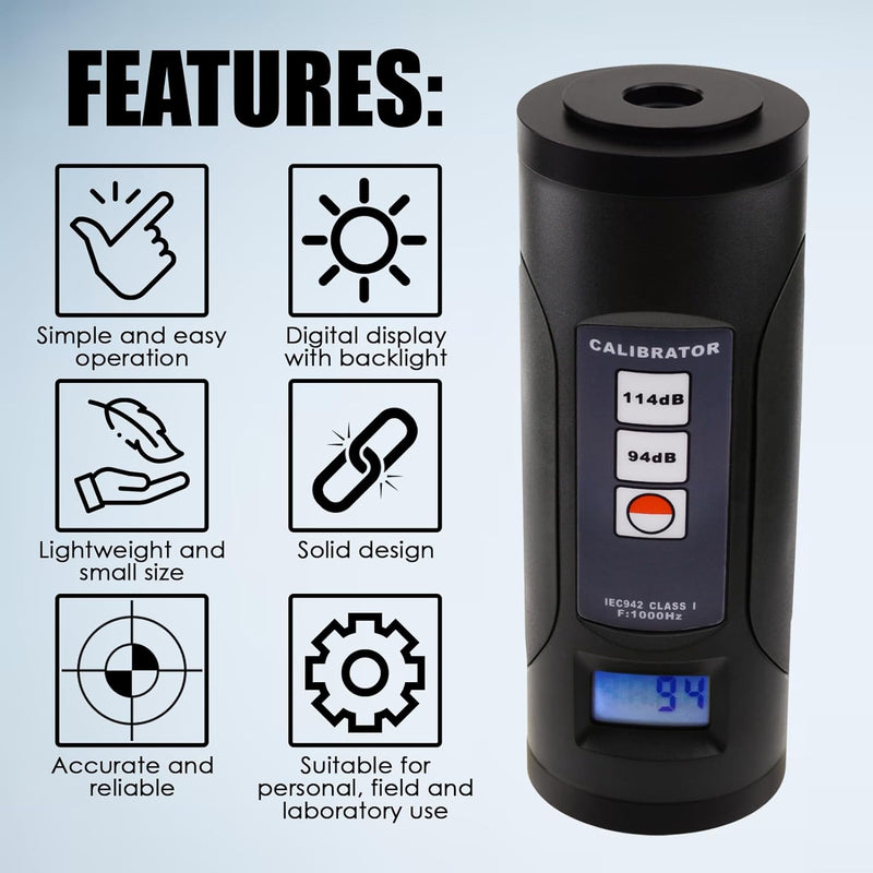 Digital Sound Level Meter Kalibrator 94db & 114db Für 1/2" Und 1" Zoll Mikrofon Geräusche Decibel Ka