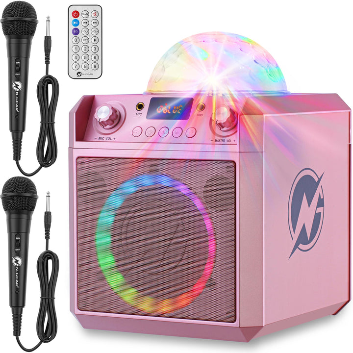 N-GEAR Block Party 602 Karaoke Maschine und Musikbox Kinder – 100 Watt, 6 Stunden Akku, Party Discok