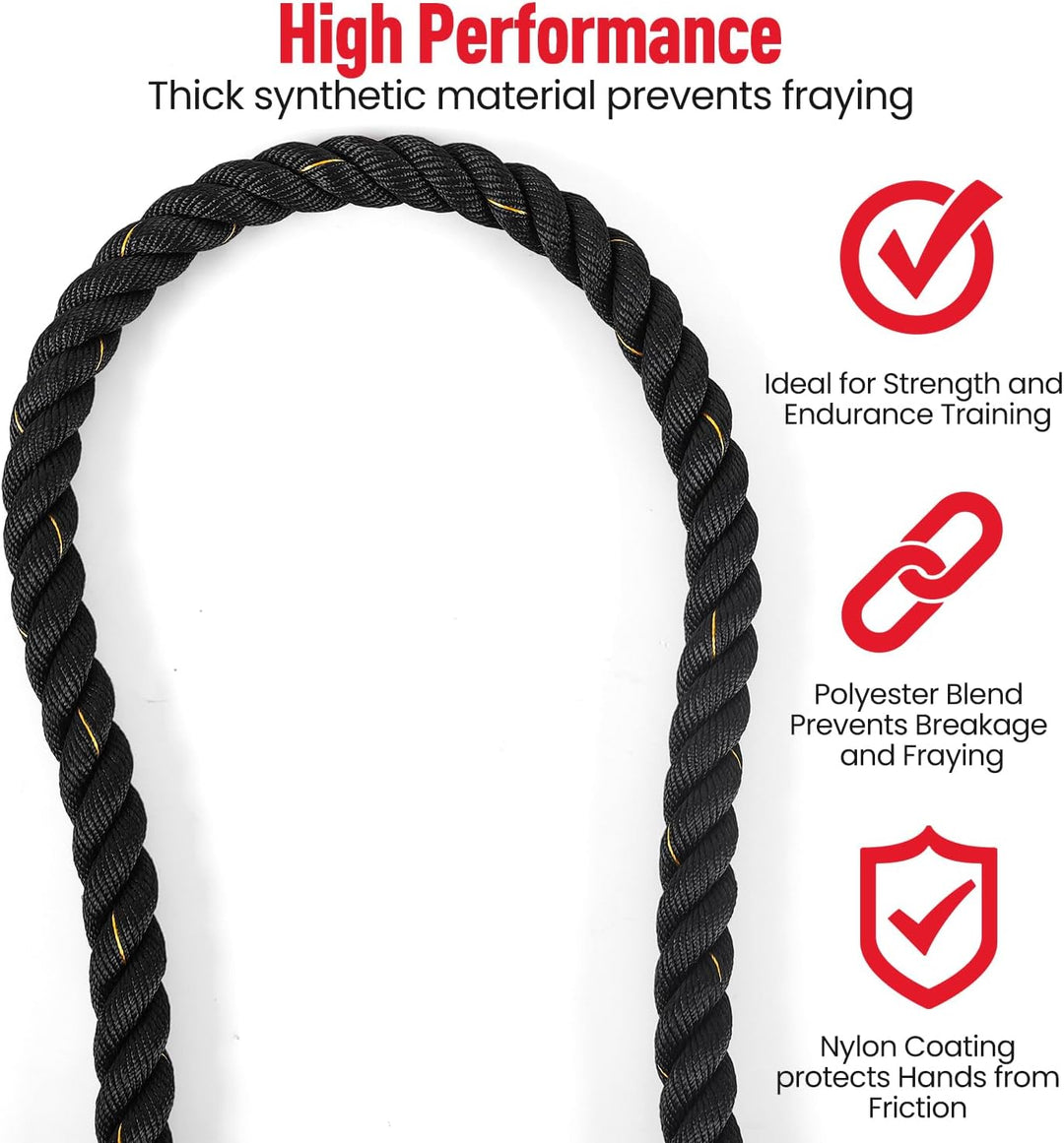 Ultrasport Battle Rope, Seillänge 3,8 cm Durchmesser, hochwertiges Schlagseil für Kraftausdauer &amp; Mu