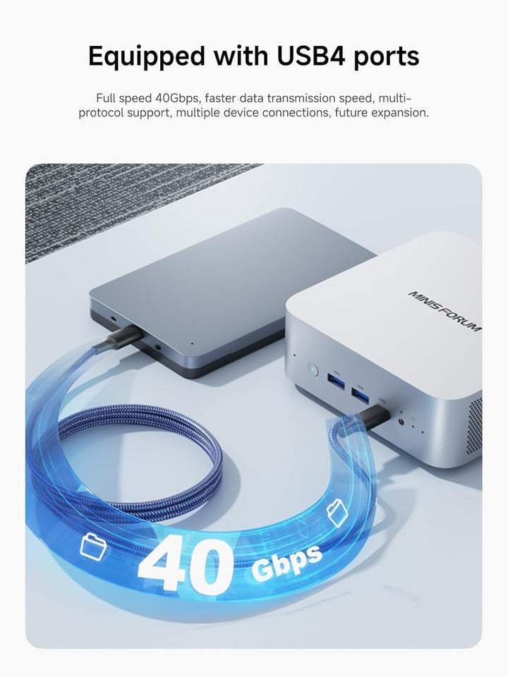 MINIS FORUM AI X1-255 Mini PC, AMD Ryzen 7 255 8 Kerne 16 Threads Prozessor bis zu 4,9 GHz, AMD Rade