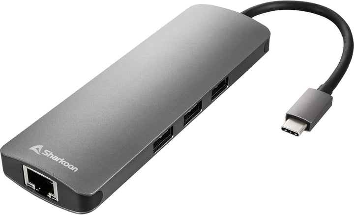 Sharkoon USB 3.0 Type C Combo Adapter Dark Grey, Dark Grey