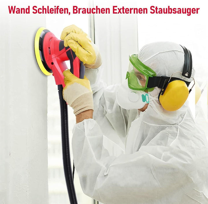 Bürstenloser Exzenterschleifer 150mm 350W AC-Motor, PioneerWorks 5mm Schleifhub, 4000-10000 U/min, i