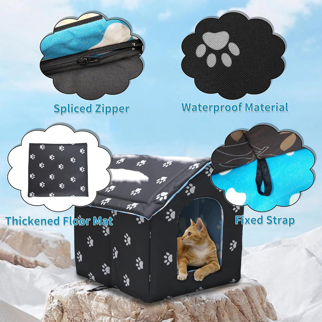 Vinnypet Katzenhaus Für Draussen Winterfest Wasserdicht Und Warm Faltbare Pet Tierheim Für Katzen Mi