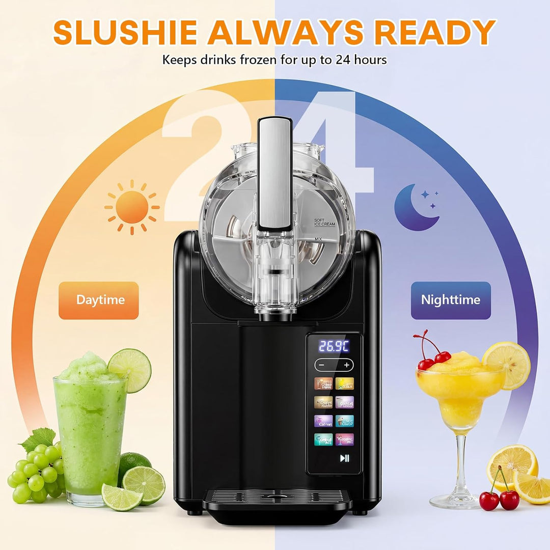 Slush Maschine eismaschine 2L Slushie,slushie maschine,Maschine mit LED-Display,7 voreingestellte Pr