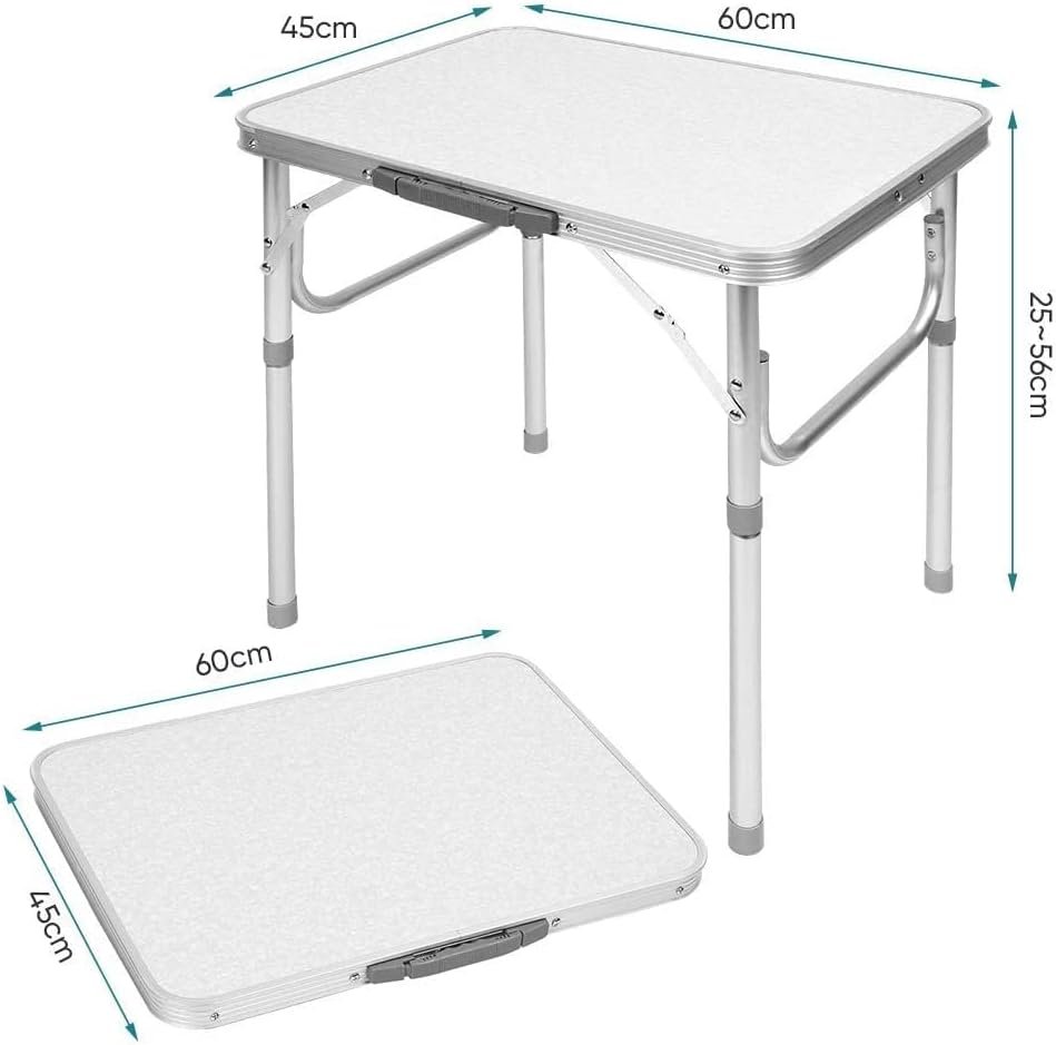 Klapptisch aus Aluminium, Campingtisch für Picknick, Camping, Grill, Outdoor, 60,2 x 45 cm