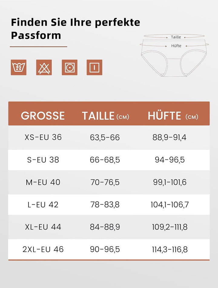 TIICHOO Unterhosen Damen Baumwolle Weich Bequeme Hipster Slips Damen Unterwäsche XS 2schwarz/2türkis