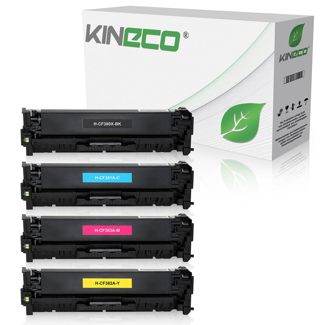 Kineco 4 Toner kompatibel mit HP CF-380X CF380X CF381A CF382A CF383A Laserjet Pro MFP M470 Series M4