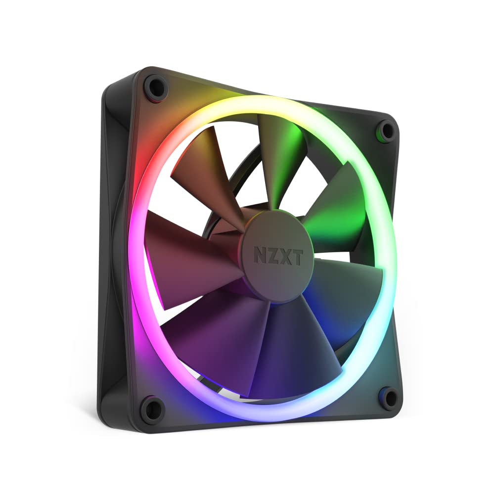 NZXT F120 RGB Fans - RF-R12SF-B1 - Erweiterte Anpassung der RGB-Beleuchtung – Flüsterleise Kühlung –