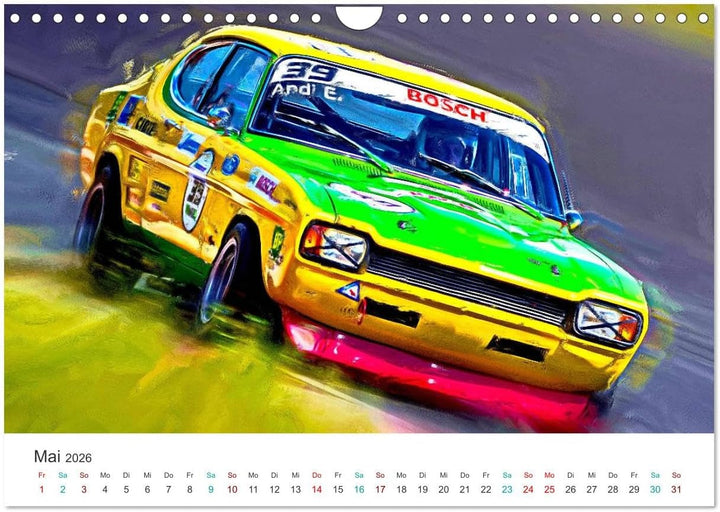 Kultautos - Capri und Escort (Wandkalender 2026 DIN A4 quer), CALVENDO Monatskalender: Autos mit spo