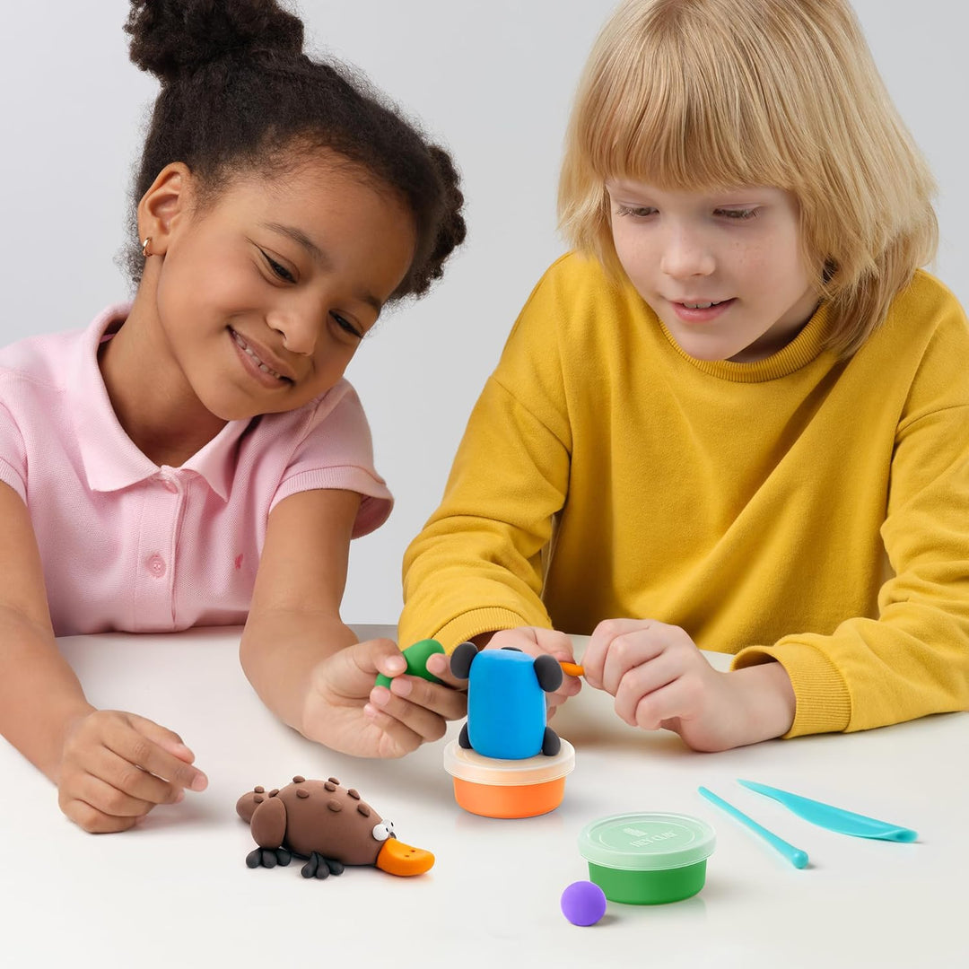 HEY CLAY - 15 Dosen lufttrocknende Knete für Kinder ab 3 Jahren - Kreatives Bastelset - Modelliermas