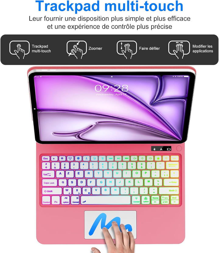 Magic Keyboard für iPad Air 13 Zoll 2026/2025/2024 (M4/M3/M2), iPad Pro 12.9 Zoll (6/5/4/3 Gen), Hül