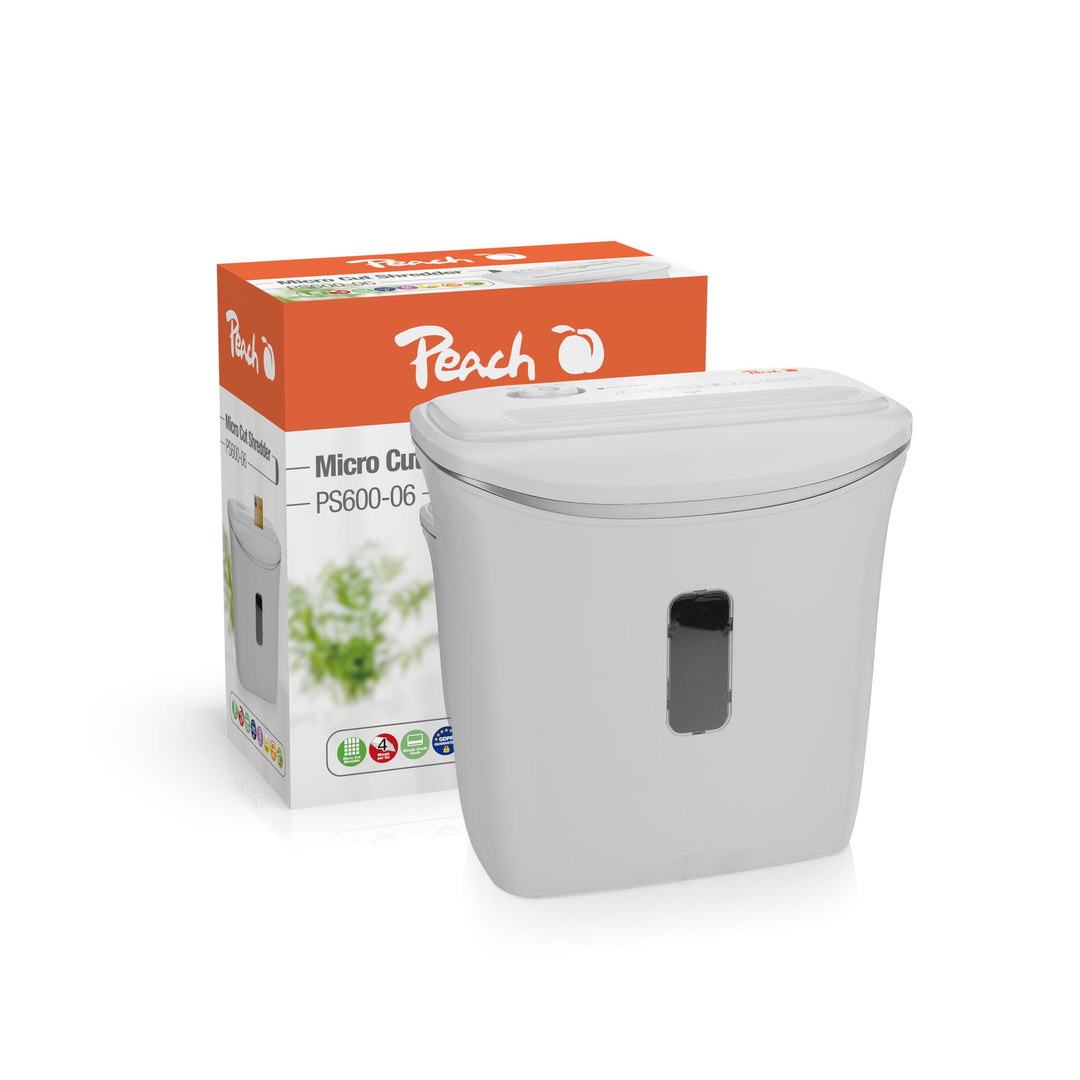 Peach Mikroschnitt Aktenvernichter - 4 Blatt - 12 Liter/130 A4 - nur 2x14mm Partikelgrösse (P-5) - A
