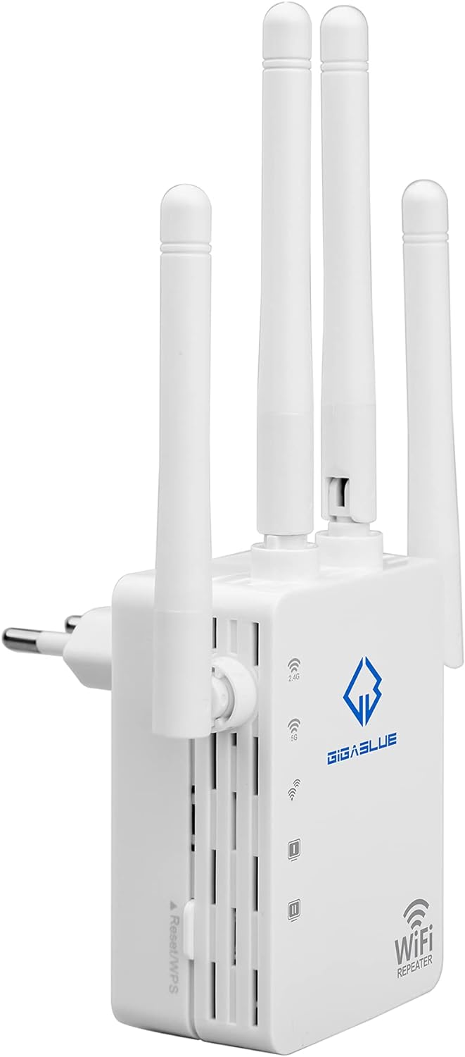 GigaBlue Ultra Repeater 1200Mbps 2.4 & 5 GHz AC1200 WLAN Repeater Super-Boost WiFi 1200 Mbit/s, Dual