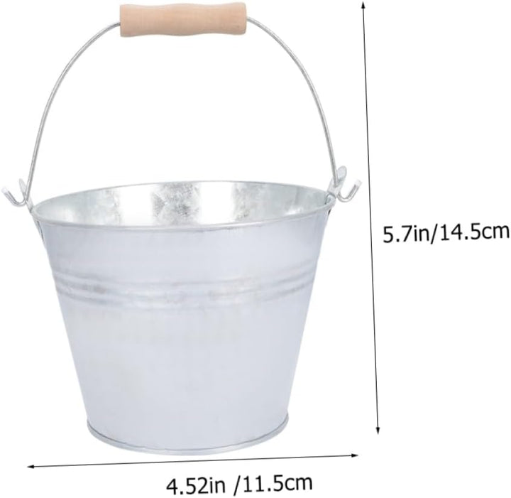 ibasenice Eiseneimer Set Mit Holzgriff 3 Stück 4.5L Kohleeimer Für Kaminofen Grill Und Feuerstelle V