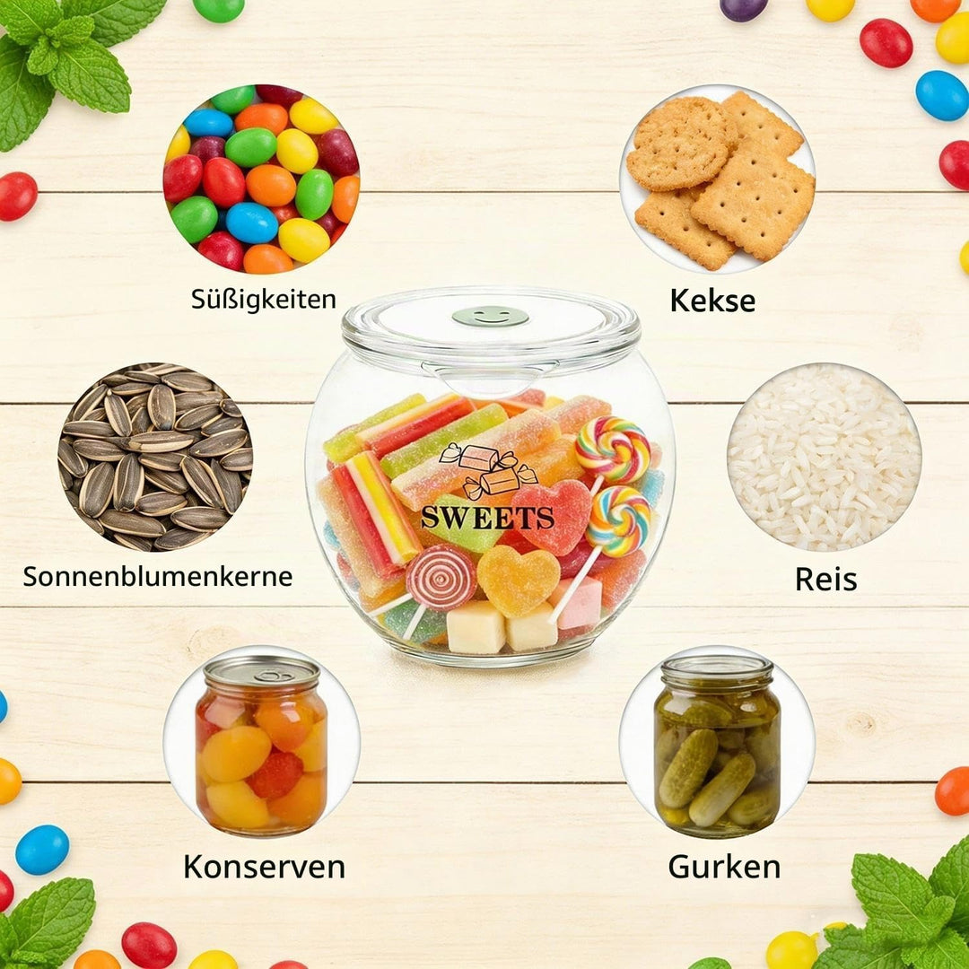 Keksdose mit Deckel,Candy bar zubehör,Süssigkeiten glas,Bonbonglas,PET transparent,Vorratsdose für K