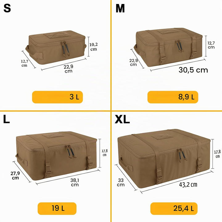 PETAC GEAR 4 PCS Taktische Packing Cubes, Multifunktionale Koffer Organizer Set Outdoor Mesh Bag Set