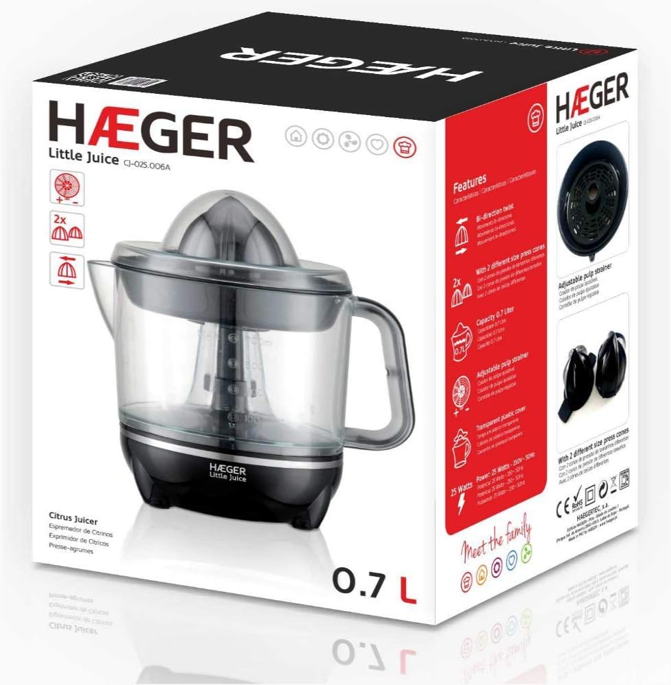 HAEGER Saftpresse Little Juice MOVIDUZIONAL 2 Kegel Kapazität 0,7 l