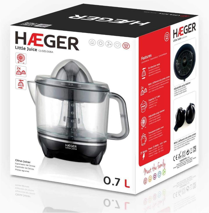 HAEGER Saftpresse Little Juice MOVIDUZIONAL 2 Kegel Kapazität 0,7 l
