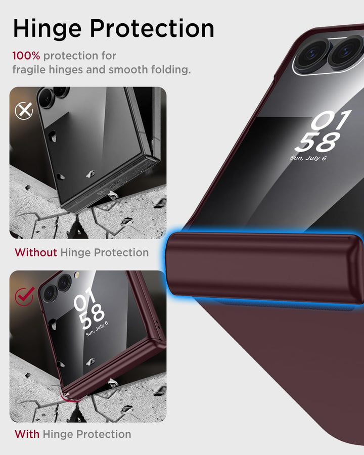 Miimall Kompatibel mit Samsung Galaxy Z Flip 7 Hülle mit Scharnierschutz Magnetischer [Externer Bild