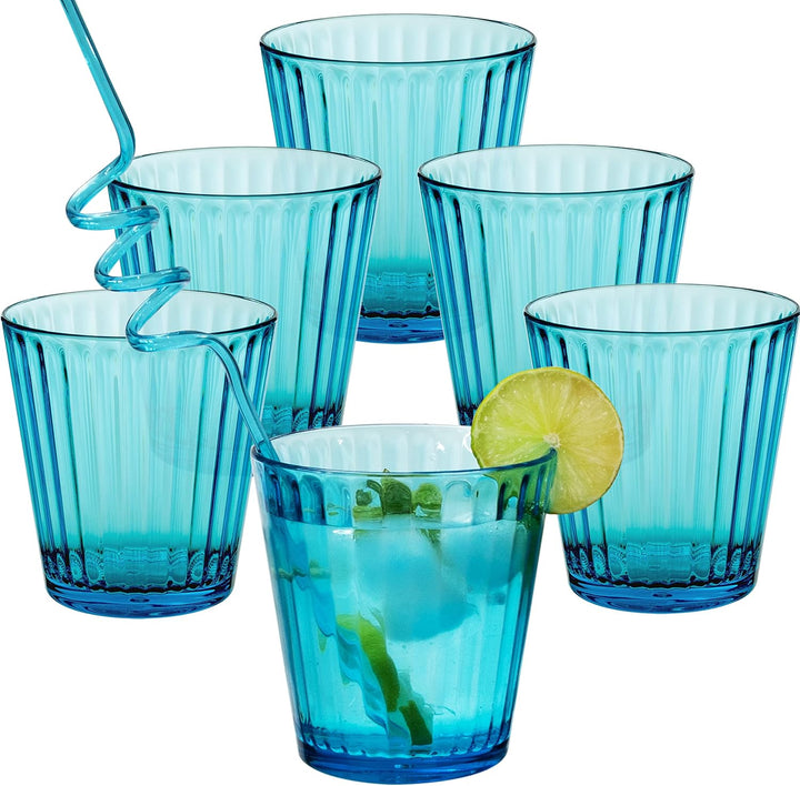 Melamin Geschirr Set Jesolo Blau für 6 Personen - Steingutoptik Spülmaschinengeeignet Essgeschirr Ca